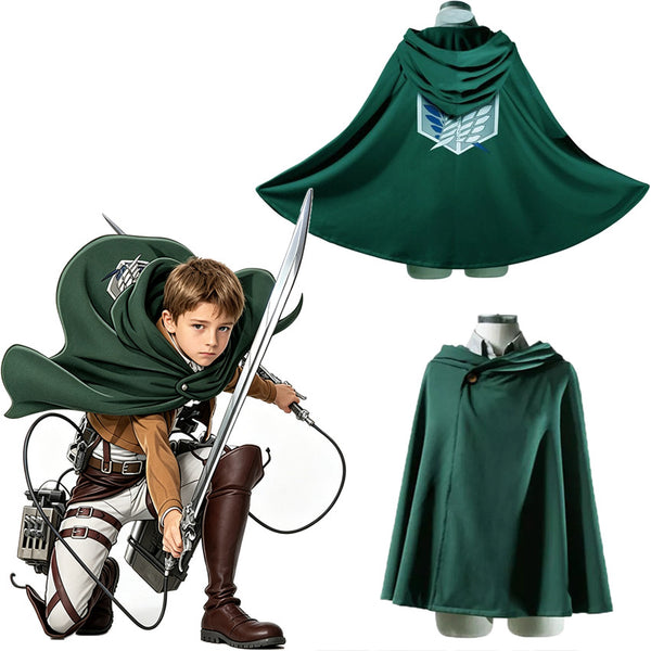 Attack on Titan cape - green Survey Corps Scout Regiment hooded cloak - Lets Party