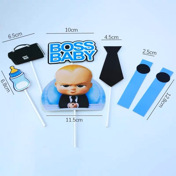 7PCS Boss Baby Cake Topper Party Supplies Kids Birthday Decoration