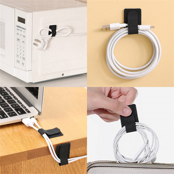 Reusable Self-adhesive Wire Organizer Fastening Cable Tie Data Storage Strap AU