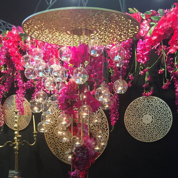 2Pcs Hanging Glass Ball Vase Flower Planter Pot Terrarium Container Home Garden