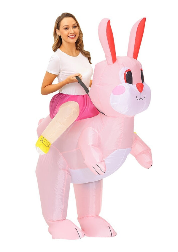 Inflatable Riding Bunny Costume Adult Kids Easter Rabbit Fancy Dress Party Outfit