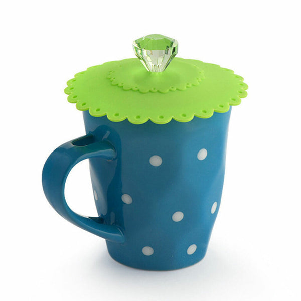 1/6pcs Seal Coffee Mug Cup Lid Glass Drink Suction Silicone Anti-dust Cover