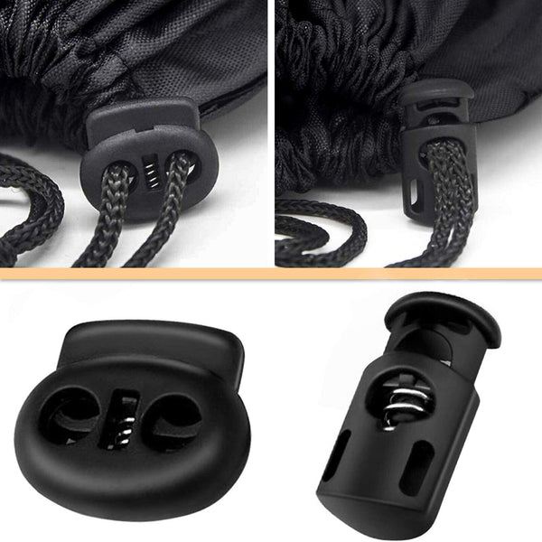 10X Single Double Hole Cord Lock Apparel Clamp Barrel Toggle Stopper Spring Stop