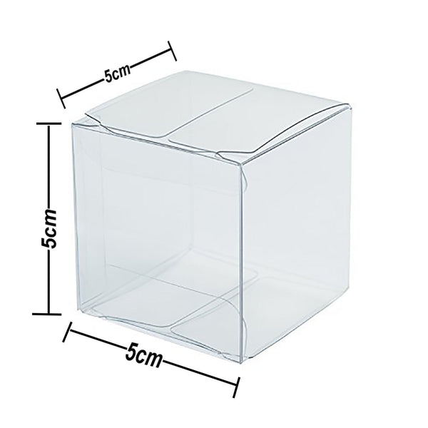 200pcs CLEAR PVC Gift Boxes Plastic Cube Transparent Display Case Square Box Pac