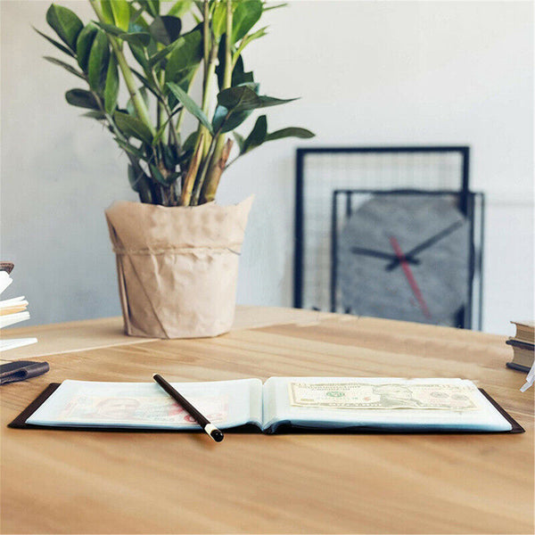 2X Black BankNote 20 Pages Album Stock Collection Storage Currency Holder Pocket