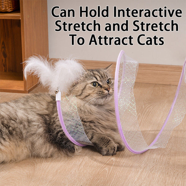 Folded Cat Tunnel Interactive Toy Spiral Tunnel Balls Mouse Feather Kitten Toys