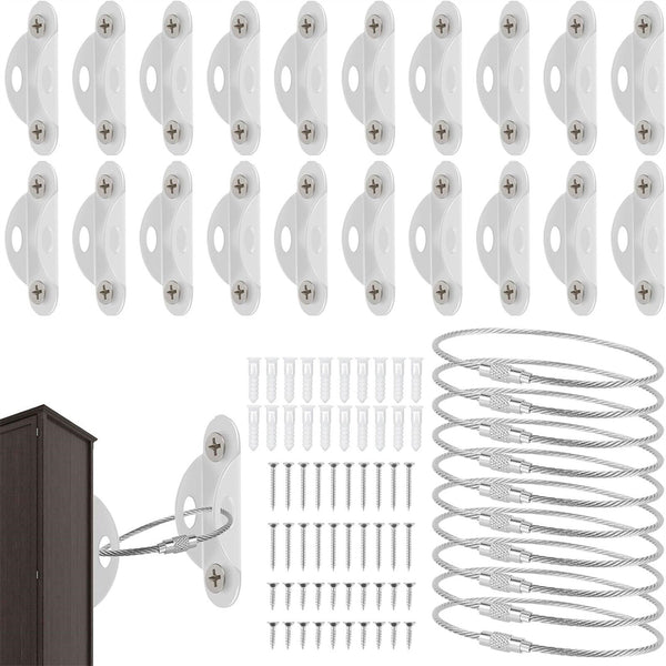 2-10Sets Furniture Anchors Anti Tip Kit Metal Anchors Wall Secure Earthquake AUS