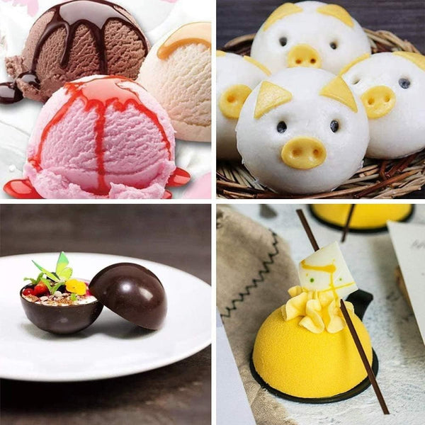 2PCS 5 Cavity Semi Sphere Silicone Mould Chocolate Bombe Dome Baking Mold