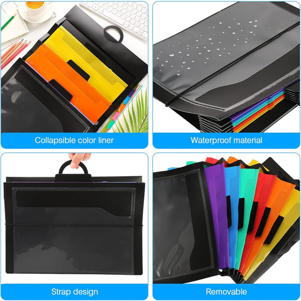 2PCS Wall Mount Hanging File Organizer 6 Pocket Document Folder Storage Holder
