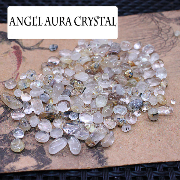 100G-1KG Angel Aura Crystal Chips BULK Natural Gemstone Polished Mini Crystal AU