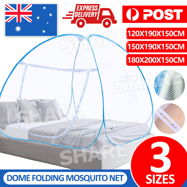 OZ Folding Mosquito Net Automatic Canopy Dome Insect Bed Netting Camping Tent