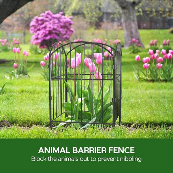 10 Pack Decorative Garden Fence Panels 24in Outdoor Metal Border Fencing
