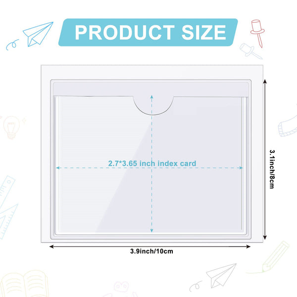 10x Self-Adhesive Index Card Pockets with Top Open for Loading Ideal Card Holder