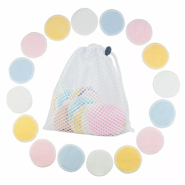 32pcs Reusable Makeup Remover Pads with Laundry Bag | Bamboo Cotton Rounds for Face Cleansing