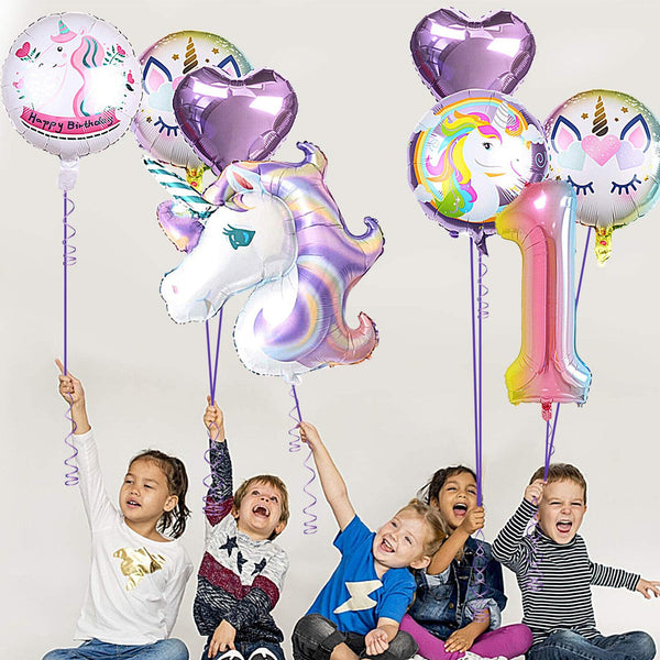 2pcs Unicorn Large Purple Foil Helium Balloon Children Birthday Party Decor AU