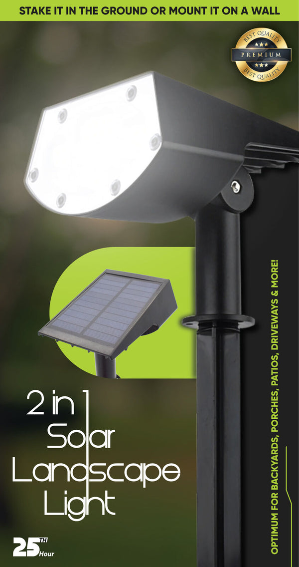 31cm 2-in-1 Solar Landscape Outdoor Garden Patio LED Light