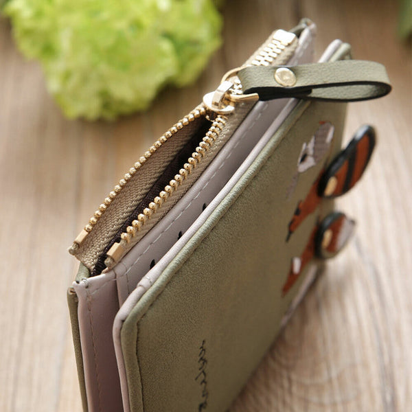 Small Card for Girls Holder Key Bag Money Bag Coin Purse Cute Fox Women Wallets