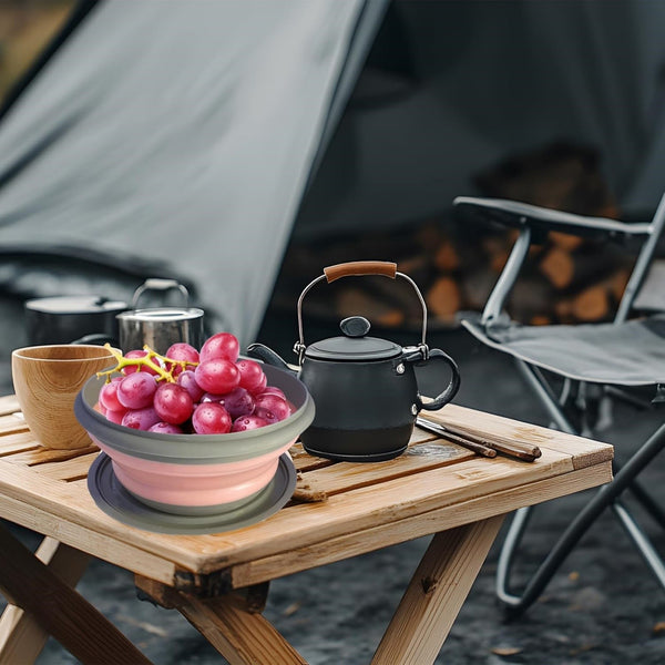 3PCS Collapsible Camping Bowl with Lid Foldable Soup Salad Ramen Bowl Set