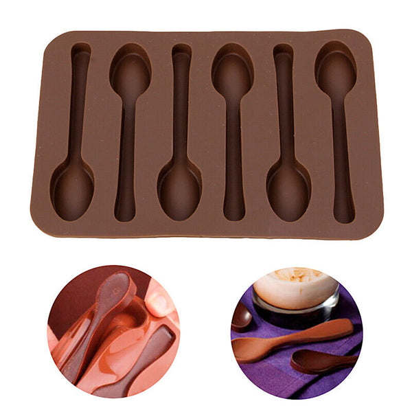 Silicone Spoon Shape Chocolate Mold Kitchenware Jelly Ice Mould Cake Baking Tool