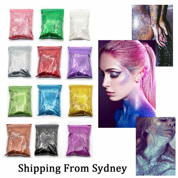 100g Fine Glitter Dust Powder Holographic Iridescent Metallic Body Nail Art Deco