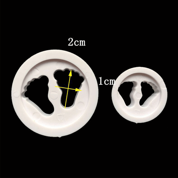 2PCS Newborn Mould Mold Cake Fondant Cutter Decoration Hot Baby Feet Sugarcraft