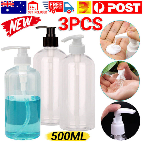3PCS 500ml Soap Dispenser Shampoo Pump Bottles Cream Lotion Bottle Container NEW