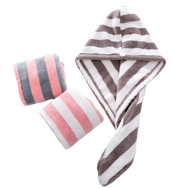 Fast Dry Microfibre Hair Towel Drying Turban Bath Head Wrap Hat Spa Cap AU Stock