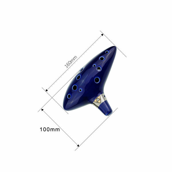 12Hole Ceramic Legend of Zelda Wind Alto C Ocarina Gift Instrument Flute Blue