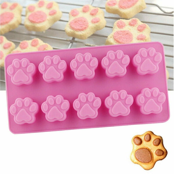 3PCS Silicone Puppy Dog Bone Baking Molds Ice Chocolate Biscuit Cookie Cake Mold