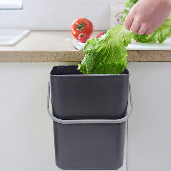 2pcs Wall Mounted Trash Can with Lid | Hanging Kitchen & Bathroom Waste Bin 3L