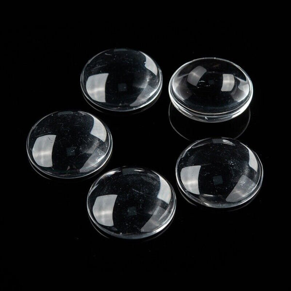 30-300X Cabochons Clear Glass Dome Flat Back Round Transparent 12x4mm Jewellery