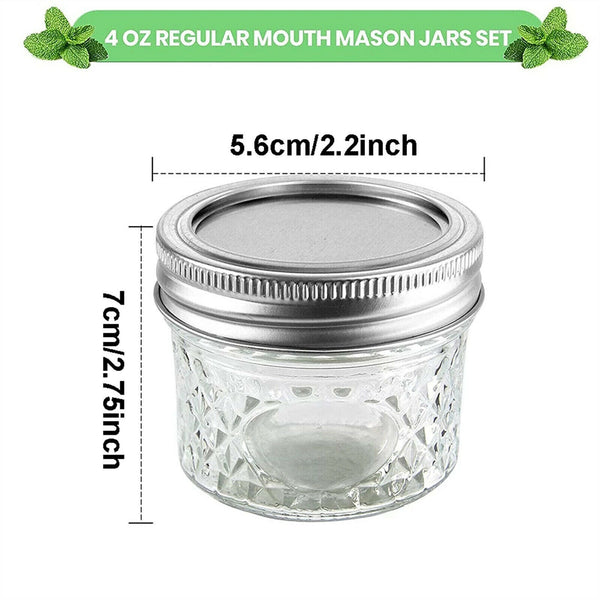 12 PCS Glass Jars with Lid Small Food Candy Storage Mason Jam Bottle Containe