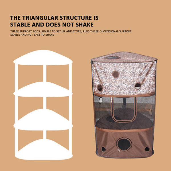 Cat climbing cat cage frame tent pet tree shelf cat pet cat house 3 layer house