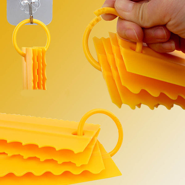 4Pcs Cake Decorating Icing Smoother Edge Frosting Scraper Comb Pastry Spatulas