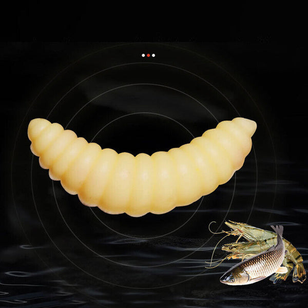 50/100pc Soft Rubber Maggot Grub Gent Fishing Bait Maggots Lure Fish Baits Lures