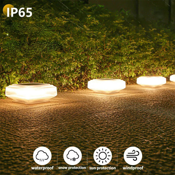 Garden Square Pool LED Light Solar Warm Light Fence Post capital Lamp Waterproof