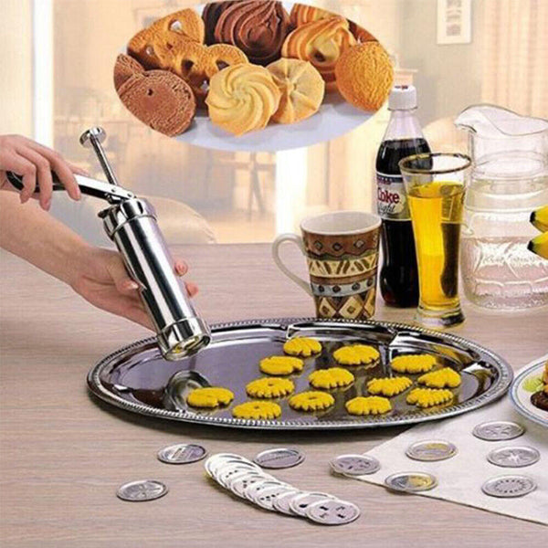 Icing Tips Cookie Press Maker Biscuit Machine Stainless Steel Manual Tool
