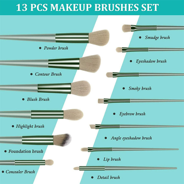 13PCS Eye Make-up Brushes Diamond Eyeshadow Eyebrow Blending Brush Set Tools New