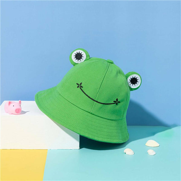 1/2x Adult Kid Frog Bucket Hat Outdoor Hiking Beach Fishing Cap Sunscreen Sunhat