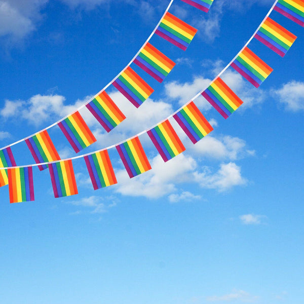 20x 5.5M Rainbow String Flag Gay LGBT Lesbian Pride Mardi Gras Party Banner Outd