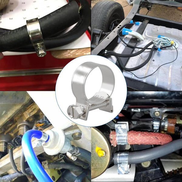 10pcs galvanized iron fuel hose clamps for automobile air pipe secure gri AU