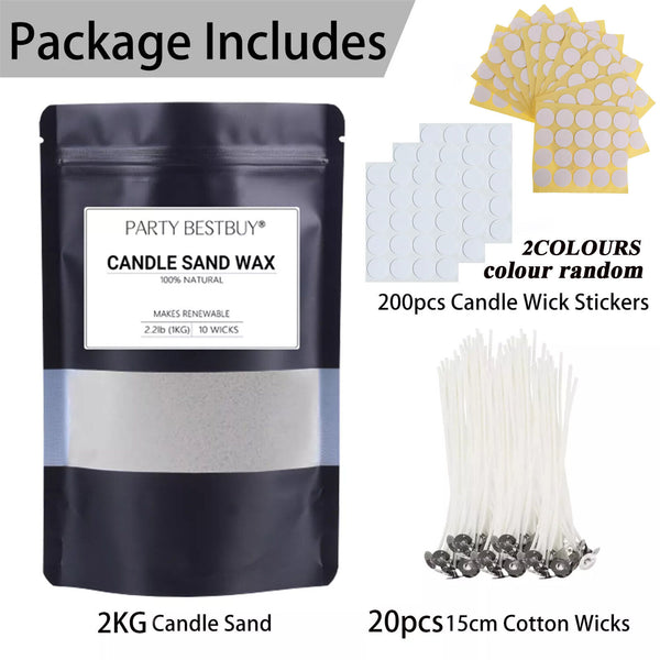 2KG Reusable Candle materials Sand Wax for DIY Pearl Candle Art Design Craft AU