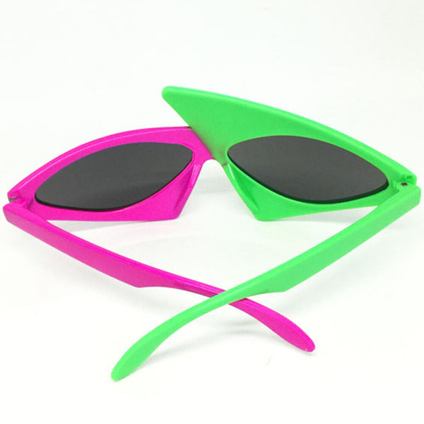 HipHop Triangular Green Style Contrast Roy Pink Asymmetric Purdy Color Sunglass