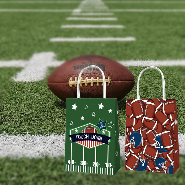 24X Rugby Themed Kraft Paper Tote Bags Durable 150g Kraft Paper for Sports Fans