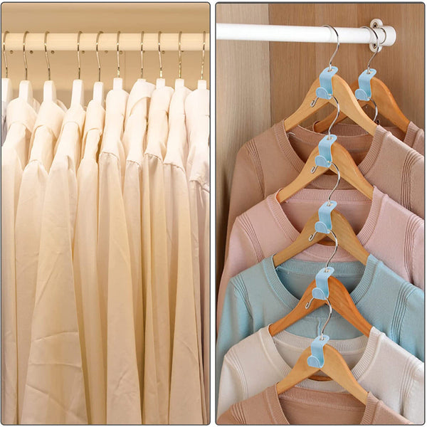 Cascading Clothes Hanger Connector Hooks Space Saving Closet Organizer