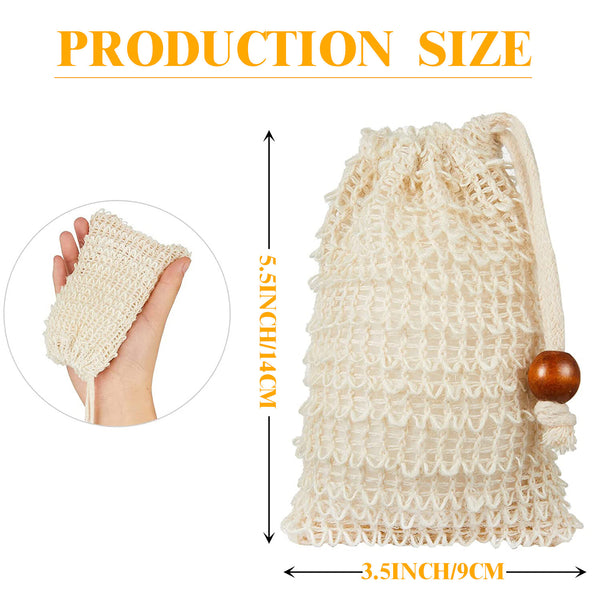 20pcs Ramie Soap Exfoliating Bags | Foaming Soap Saver Pouch with Drawstring