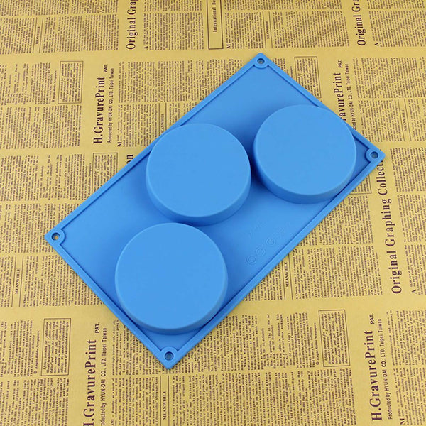 3 Holes Silicone Cake Pie Custard Tart Resin Mold Bakeware Coaster Tray Moulds