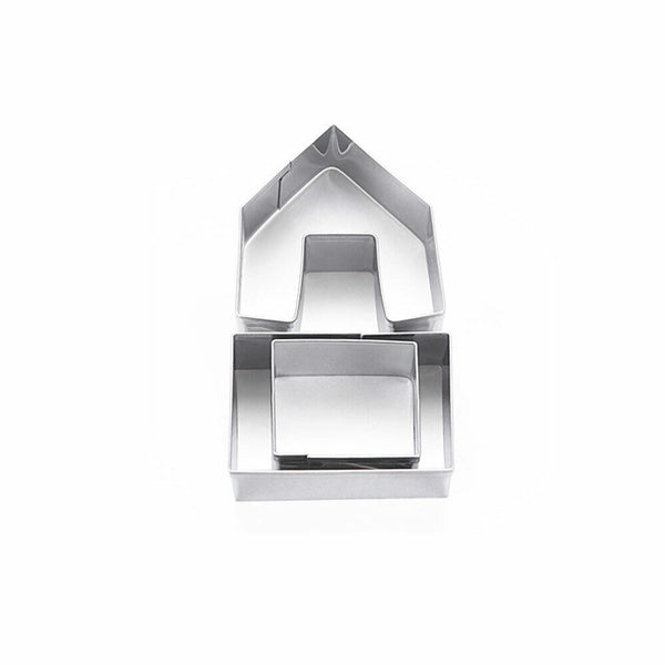 3PCS Gingerbread Christmas Stainless Steel Cutter Set House Cookie Mold Xmas