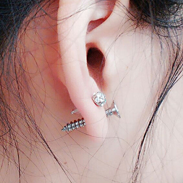 1PC Stainless Steel Women Punk Fashion Men Whole RX Screw Stud Earring Unisex