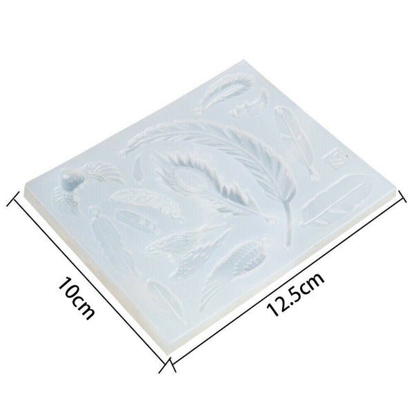 2pcs Resin Casting Mould Feather Molds Jewelry Pendant Silicone DIY Making Wing